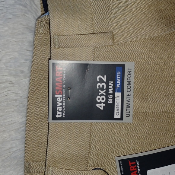 Travelsmart Roundtree & Yorke Men's sz 48x32 pleated dress pants new - Picture 5 of 6